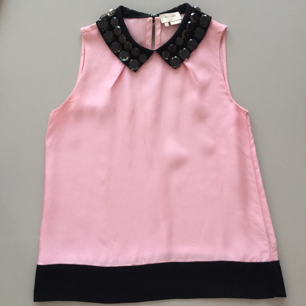 Xs Kate Spade Sleeveless Blouse Top Pink Black